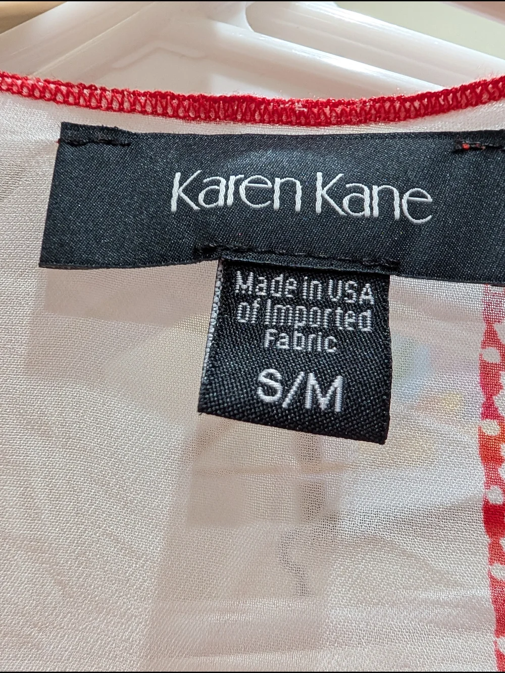 Karen Kane S/M Red and White Floral Kimono